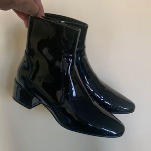 Black Zara patent booties